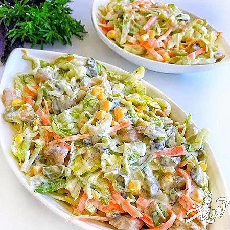 سالاد رژیمی لاغری, انواع سالاد رژیمی با مرغ, سالاد رژیمی با مرغ و کاهو